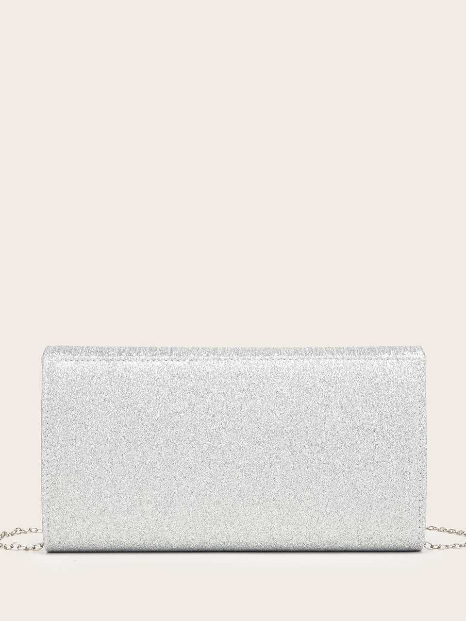Glitter Flap Chain Square Bag