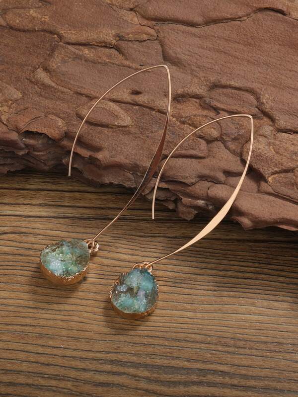 Resin Geometric Drop Earrings