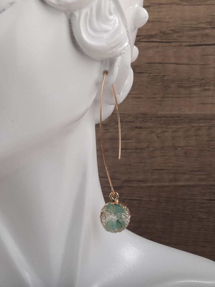 樹脂幾何耳墜 - 彩色 - 查看 3