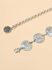 Metallic Circular Waist Chain, Suitable For Dress Decoration, Party Belt Boho Halloween Summer, School Fall, Autumn, Halloween - Silver - View 3
