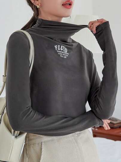 DAZY 字母圖案堆堆領T恤