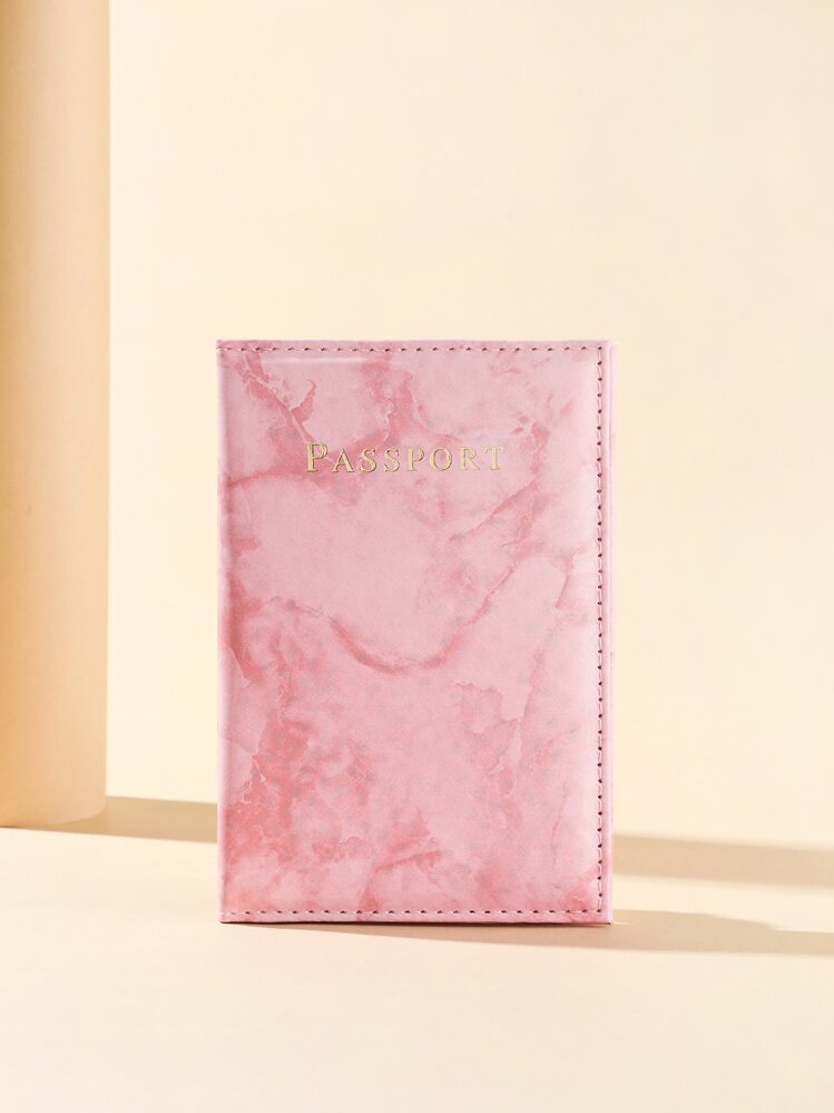 Marble Graphic Passport Case Passport Holder Passport Wallet School Supplies School Stuff for School for Student Passport Cover Passport Bag Passport Pouch for Travel Flight for Flight for Back to School for Men and Women Travel Essentials Travel Accessories vacation accessories for holiday season - Pink - View 1