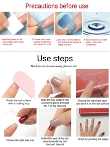 24pcs Butterfly Decor Fake Nail & 1sheet Tape & 1pc Nail File - Watermelon Pink - View 6