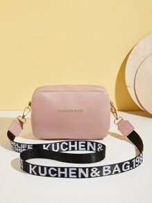 Túi Crossbody Nữ Lá thư Có thể điều chỉnh được Đúng mốt - Hồng - Xem 3