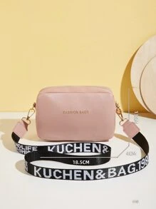 Túi Crossbody Nữ Lá thư Có thể điều chỉnh được Đúng mốt - Hồng - Xem 5