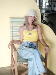 หมวกบักเก็ตสีพื้น - สีครีม/สีเบจ - ดู 1