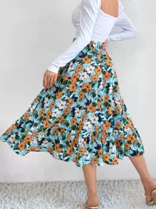 Chiquease Allover Floral Print Flare Skirt - Multicolor - View 2