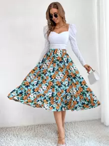 Chiquease Allover Floral Print Flare Skirt - Multicolor - View 6