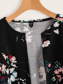 EMERY ROSE Floral Print Open Front Jacket In Fall/Winter - Multicolor - View 3