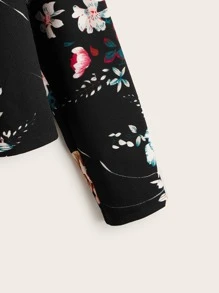 EMERY ROSE Floral Print Open Front Jacket In Fall/Winter - Multicolor - View 4