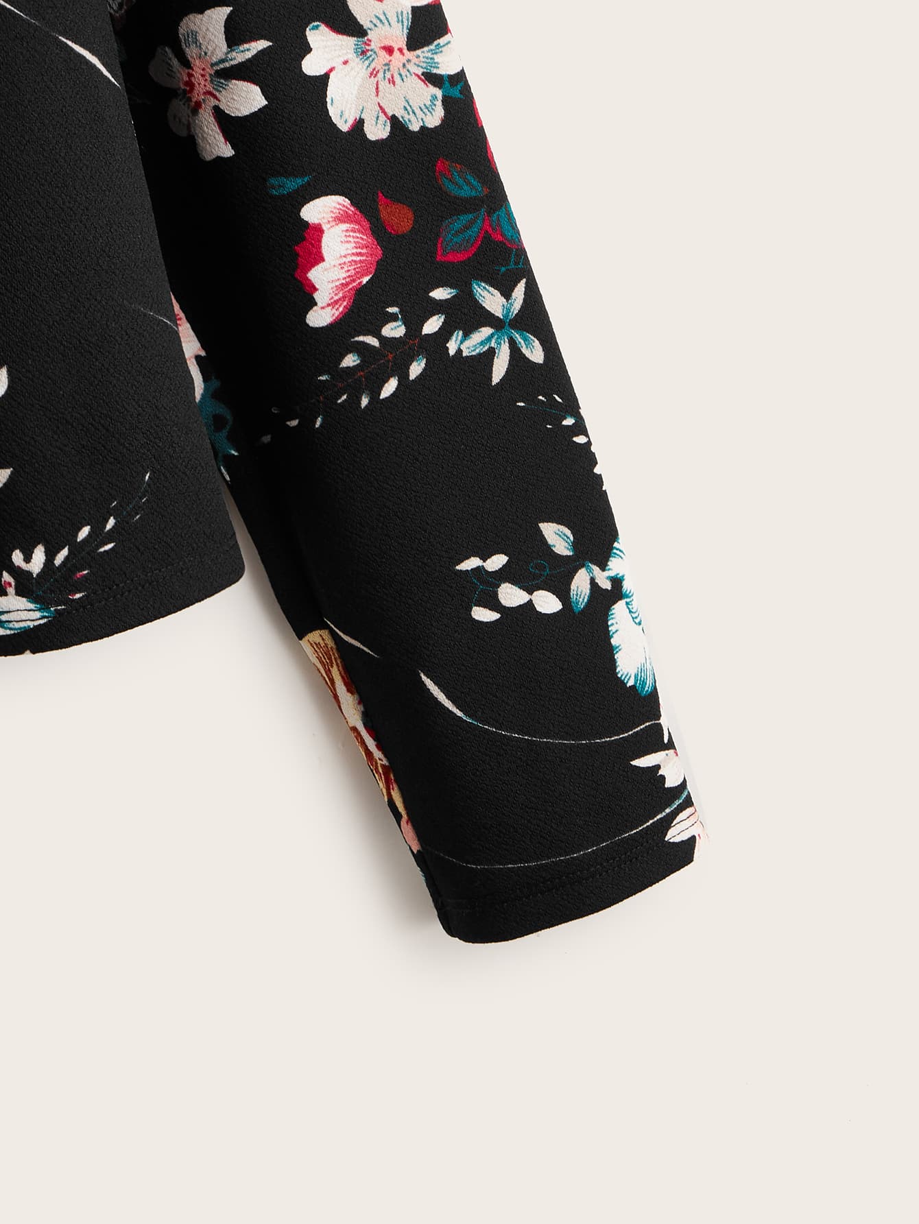 Floral Print Open Front Jacket In Fall/Winter