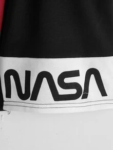 SHEIN Quần Short Trai Dây kéo Túi Khối Màu Lá thư Thể thao - Nhiều màu - Xem 3