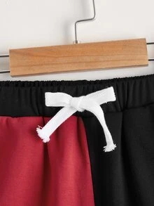 SHEIN Quần Short Trai Dây kéo Túi Khối Màu Lá thư Thể thao - Nhiều màu - Xem 4