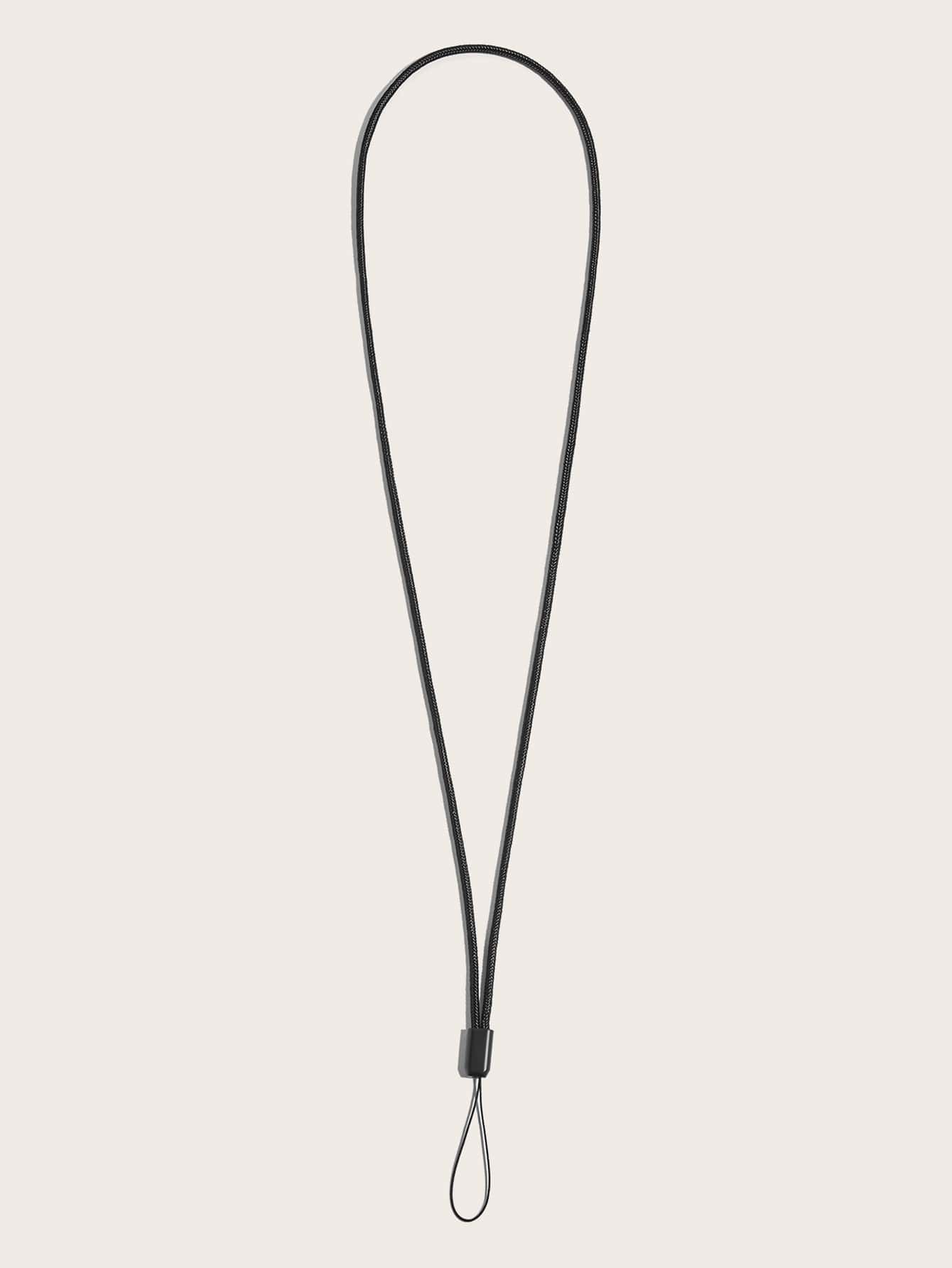 1pc Phone Solid Lanyard Gifts For Mother, Family, Friends, Birthday, Holiday Phone Charm, Phone Chain - Black - View 1