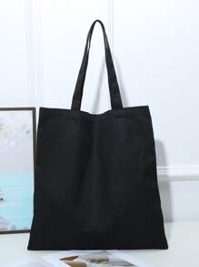 Bolsa de compras con estampado de figura - Negro - Ver 3