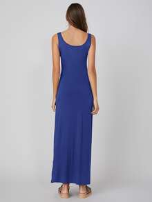 SHEIN BASICS 素色背心連衣裙 - 寶藍色 - 查看 2