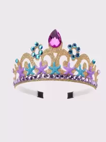 小女童海星裝飾王冠設計髮箍 - 金色 - 查看 1