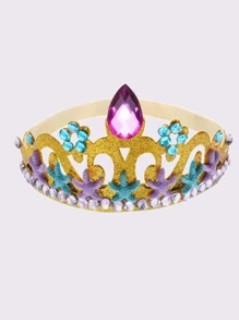 小女童海星裝飾王冠設計髮箍 - 金色 - 查看 2