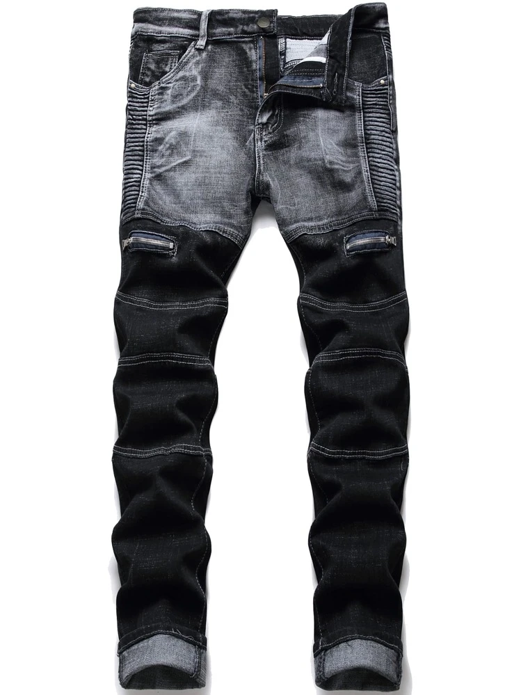 Homme Jean droit zippé - Noir - Voir 1