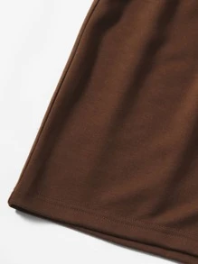 SHEIN EZwear 3 Pcs/Set Plus Size Solid Drawstring Casual Daily Spring Summer Shorts Women Shorts