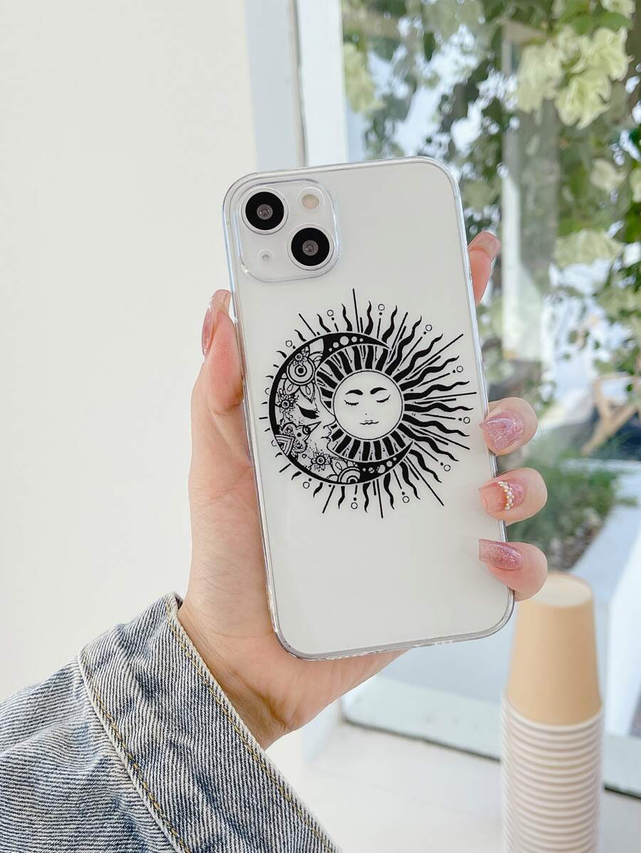 Funda de celular transparente sol & luna - transparente - Ver 1