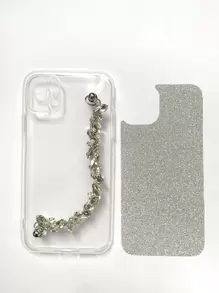 Telefoonhoesje met lovertjes en armband met strass