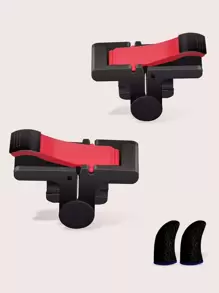 4pcs Gaming Finger Sleeve Auxiliary Set - Black - View 1