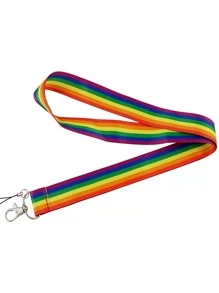 1pc LGBT Striped Print Lanyard - Multicolor - View 2