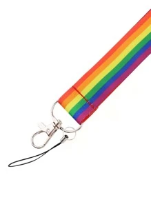 1pc LGBT Striped Print Lanyard - Multicolor - View 3