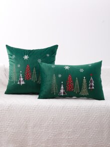 1 pezzo federa senza riempitivo albero di Natale con ricamo