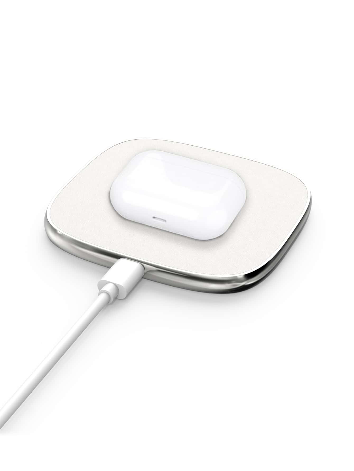 2 en 1 inalámbrico Cargador con Cable de dato - Blanco - Añade 8