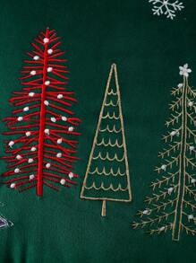 1 pezzo federa senza riempitivo albero di Natale con ricamo