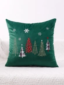 1 pezzo federa senza riempitivo albero di Natale con ricamo