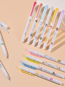 12pcs Cartoon Graphic Gel Pen - Multicolor - View 2