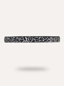 Rhinestone Decor Belt Party - Black and White - View 2