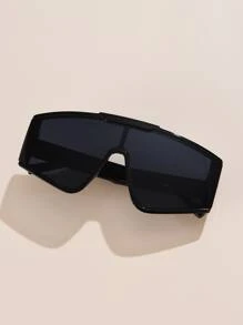 1 件女士时尚超大时尚眼镜，适合夏季海滩度假、户外、旅行 - 黑色 - 查看 2