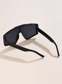 1 件女士时尚超大时尚眼镜，适合夏季海滩度假、户外、旅行 - 黑色 - 查看 3