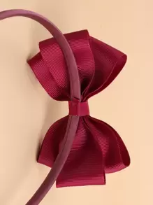 Toddler Girls Bow Decor Headband - Burgundy - View 3
