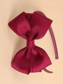Toddler Girls Bow Decor Headband - Burgundy - View 4