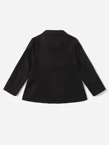 Plus Peak Collar Flap Detail Blazer - Black - View 2