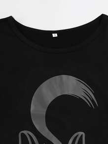 Letter & Cartoon Graphic PJ Set - Multicolor - View 4