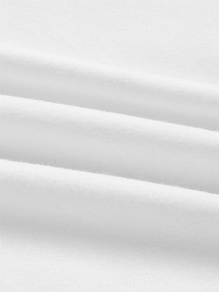 GENTILAND Men Cotton Contrast Trim Two Tone Top - White - View 4