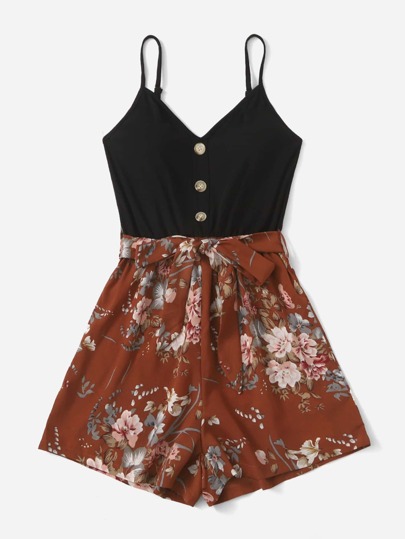 رومبير طباعة الأزهار تفاصيل ازرار حزام