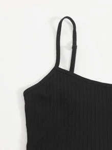 SHEIN EZwear 2 Packs Solid Rib-Knit Cami Top - Multicolor - View 5