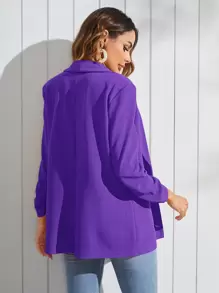 SHEIN Clasi Shawl Collar Solid Blazer In Fall/Winter - Violet Purple - View 2