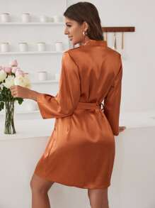 2 piezas Bata con cinturón de satén - Multicolor - Ver 2