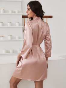 2 piezas Bata con cinturón de satén - Multicolor - Ver 9