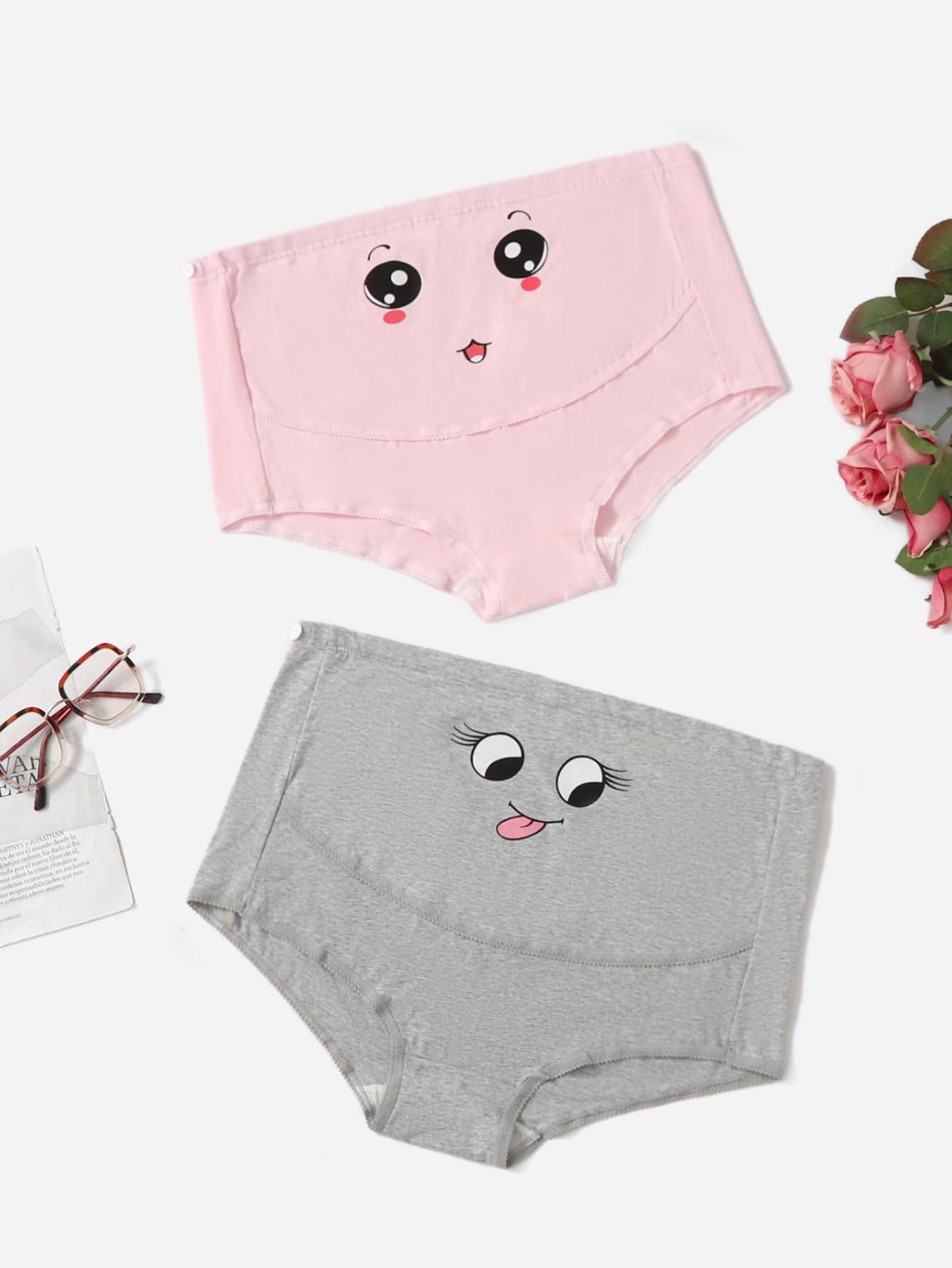 2 paquetes de bragas de maternidad con estampado de caricaturas - Multicolor - Ver 1