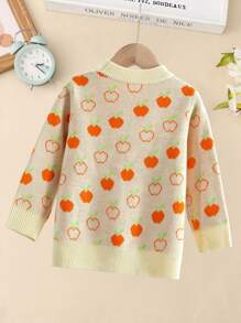 Toddler Girls Fruit Pattern Mock Neck Jumper - Multicolor - View 2