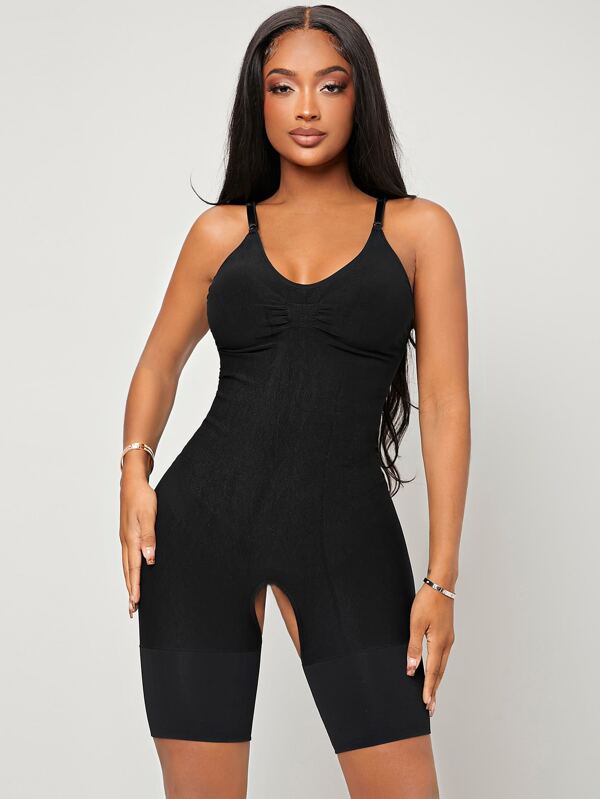 Solid Crotchless Shapewear Bodysuit SHEIN USA